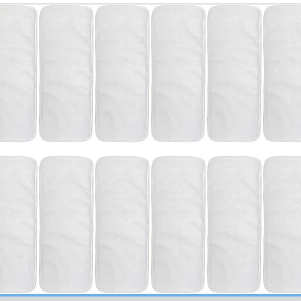ALVABABY 12pcs Microfiber Inserts,Cloth Diaper Liner,3-Layer Absorbent,Reusable